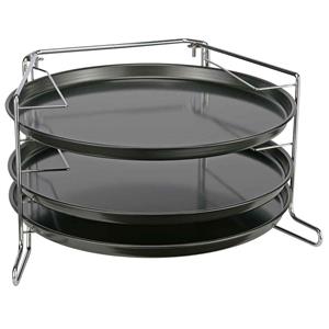 Pizzaplaat Bakset Met 3 Bakplaten 16 X 31 Cm- Pizza Rek 3-delig - Pizzabakset Met Standaard/rek