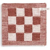 Knit Factory Pannenlap Block - Ecru/Roest - 23x23 cm