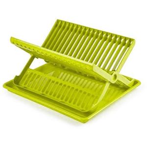 Forte Plastics Groen afdruiprek 2-laags met lekbak 37 x 33 cm - Keukenbenodigdheden - Afwassen/drogen - Afdruiprekken met lekbak