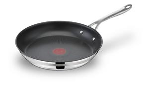 Tefal Bratpfanne Jamie Oliver Cook Smart, Edelstahl, (1 tlg.), induktionsgeeignet, Antihaftversiegelung, robuster hochglanzpolierter Edelstahl, mit Dekorstreifen in matt-gebürstetem Edelstahl, Ba