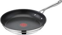 Tefal Bratpfanne Jamie Oliver Cook Smart, Edelstahl, (1 tlg.), induktionsgeeignet, Antihaftversiegelung, robuster hochglanzpolierter Edelstahl, mit Dekorstreifen in matt-gebürstetem Edelstahl, Ba