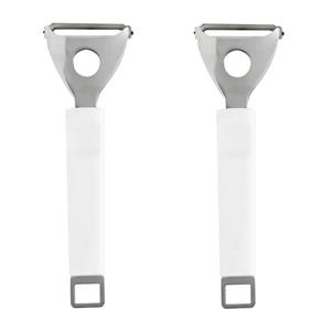 Cosy & Trendy 2x Stuks dunschiller/aardappelschilmesje wit van RVS 17 cm -