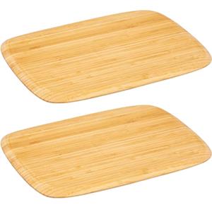 5five 2x Stuks snijplank rechthoek 28 x 25 cm van bamboe hout -