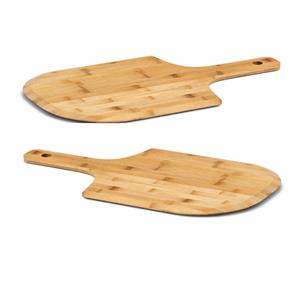 Zeller 4x Houten pizza snijplanken/borden met handvat 53 cm -