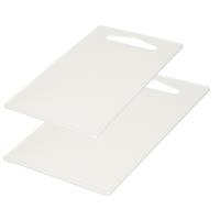 Forte Plastics Kunststof snijplanken set van 2x stuks wit 27 x 16 en 36 x 24 cm -
