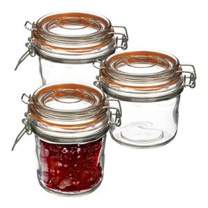 Secret de Gourmet Set van 3x weckpotjes/voorraadpotjes 0,33L glas met beugelsluiting - Voorraadpot