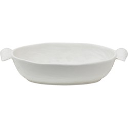 Clayre & Eef Serveerschaal 26*14*5 cm Wit Keramiek Vleugels Presenteerschaal Decoratie Schaal