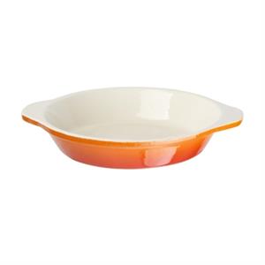 Vogue ronde gietijzeren gratineerschaal oranje 0,4L