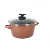 Merkloos Rvs rose kookpan/pan met glazen deksel 20 cm 7 liter -