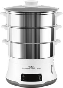 Tefal Dampfgarer VC502D Convenient Series Deluxe, 900 Watt, einfacher Touchscreen, 8 Programme, Garen auf 3 Ebenen, Behälter aus Edelstahl, langlebige Qualität, gesunde Zubereitung