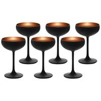 Yomonda ELEMENTS Champagnerschale Schwarz-Bronze 6er Set Sektgläser schwarz/braun