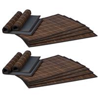 RELAXDAYS 12 teiliges Tischset, Platzdeckchen aus Bambus, rutschhemmende Unterseite, Platzset abwischbar, 30 x 45 cm, braun