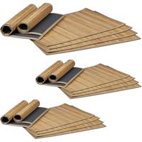 RELAXDAYS 18 teiliges Tischset, Platzdeckchen aus Bambus, rutschhemmende Unterseite, Platzset abwischbar, 30 x 45 cm, natur