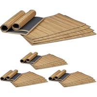 RELAXDAYS 24 teiliges Tischset, Platzdeckchen aus Bambus, rutschhemmende Unterseite, Platzset abwischbar, 30 x 45 cm, natur