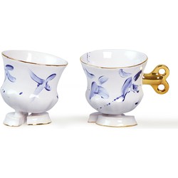 Jasmin Djerzic Robocup koffiekop delftsblauw met goud set van 2