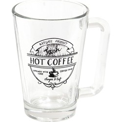 Clayre & Eef Mok 250 ml Zwart Glas Hot Coffee Theemok Moederdag cadeau Capuccino