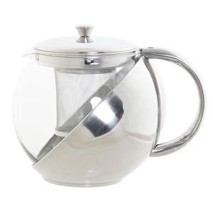 Shoppartners Theepot Van Glas En Rvs 1100 Ml Met Filter/infuser En Handvat - Theepotten