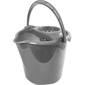 Hega Hogar 2x Grijze Dweilemmers/mopemmers 13,5 Liter 32 X 30 Cm - Emmers