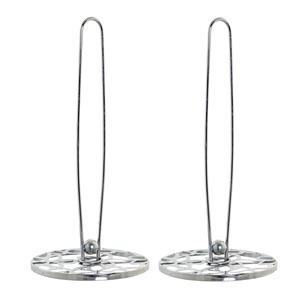 Shoppartners 2x Stuks Rvs Keukenrolhouders Zilver Met Bloemetjespatroon D14 X H29 Cm - Keukenrolhouders