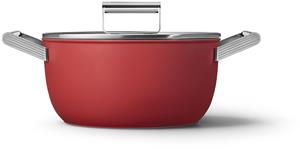 Smeg Bratpfanne smeg-ckfc2411rdm-schmortopf-24cm-rot-50s-design