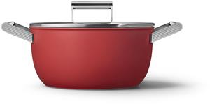 Smeg Kookpan Met Deksel Rood Mat - ø 24 Cm / 4.6 Liter