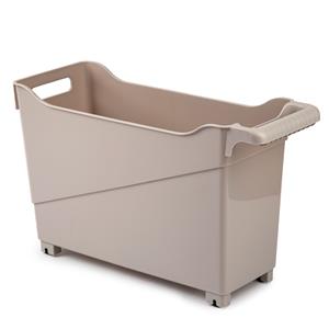 Forte Plastics Kunststof Trolley Licht Bruin Op Wieltjes L45 X B17 X H29 Cm - Opberg Trolley