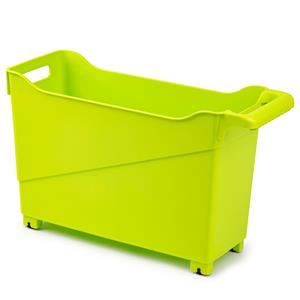 Kunststof Trolley Lime Groen Op Wieltjes L45 X B17 X H29 Cm - Opberg Trolley