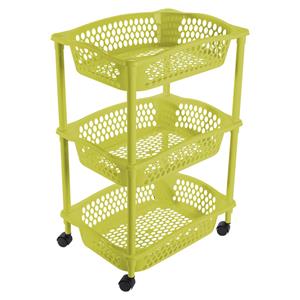 Hega Hogar Keuken Opberg Trolleys/roltafels Met 3 Manden 62 Cm Groen - Opberg Trolley