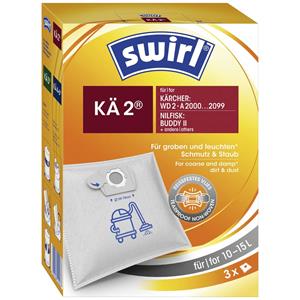 swirl Kä 2 Beutel für Nass- und Trockensauger (3 Stück, kompatibel mit Kärcher wd 2, Nilfisk Buddy ii und Anderen, reißfestes Vliesmaterial, 3-lagig)