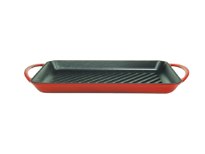 Relance Grillplaat - Gietijzer - 33x22 Cm - Rood/zwart