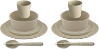 Koziol Geschirr-Set »CONNECT SET HELSINKI« (10-tlg), Kunststoff, Holz, made in Germany, Co² neutral produziert, 100% recycelbar, spülmaschinengeeignet, melaminfrei,Mikrowellengee