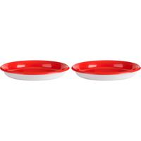 Trudeau Borden Leon Plat 21 Cm Polypropyleen Rood/wit 2 Stuks