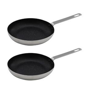 Set Van 2x Stuks Aluminium Koekenpan/hapjespan Zilver Met Anti-aanbak Laag 24 Cm - Koekenpannen