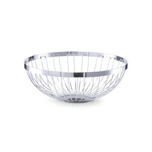 Shoppartners Fruitschaal/fruitmand Rond Zilver Metaal 26,5 Cm - Fruitschalen