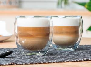 Hi Set Van 2x Stuks Dubbelwandige Koffieglazen/theeglazen 250 Ml - Koffie- En Theeglazen