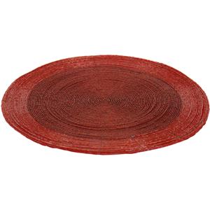 Bellatio 1x Stuks Placemats/onderleggers Rood Rond D35 Cm - Placemats