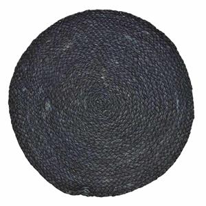 1x Placemats Rond Zwart Rotan 38 Cm - Placemats