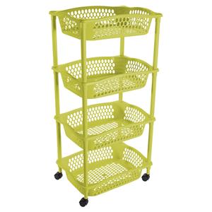 Hega Hogar Keuken Opberg Trolleys/roltafels Met 4 Manden 86 Cm Groen - Opberg Trolley