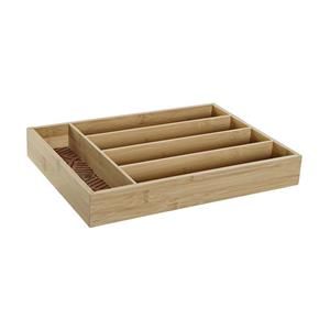 Shoppartners Bamboe Houten Bestekbak/lade Met Patroontje In De Vakjes 35.5 X 25.5 X 5 Cm - Bestekbakken