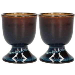 Cosy and Trendy 2x Stuks Eierdopjes Van Porselein Amber Bruin 5 Cm - Eierdopjes