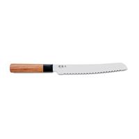 KAI Seki Magoroku Red Wood Brotmesser 22,5 cm - Carbon 1K6 Stahlklinge - Griff Pakkaholz