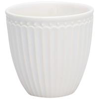 GreenGate Espressokopje (mini latte cup) Alice wit 125 ml - H 7 cm - Ø 7 cm