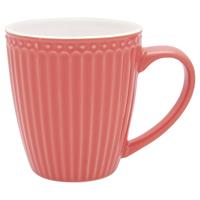 GreenGate Koffiemok Alice Coral 300 ml - H 10 cm - Koraal gekleurd