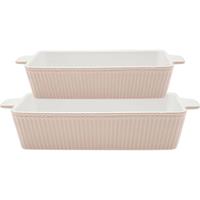 GreenGate Ovenschalen Alice creamy fudge rechthoekig (set van 2 stuks)