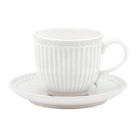 Greengate Alice Alice Tasse mit Untertasse white 8,5 cm (weiss)