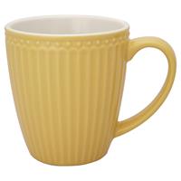 Greengate Becher Alice Becher mit Henkel honey mustard 0,4 l, Stoneware