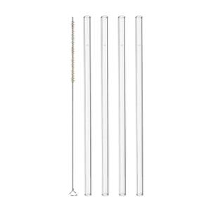 LEONARDO Glastrinkhalm, klar 20cm, 4-er Set transparent