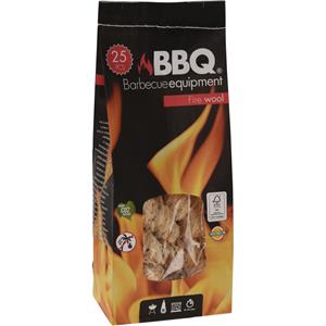 BBQ Collection Zak Met 25x Barbecue Aanmaak Houtwol Krullen - Aanmaakblokjes