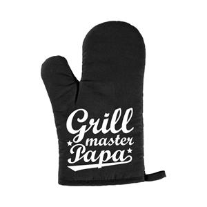 Bellatio Grillmaster Papa Bbq Handschoen/ Barbecue Want Zwart Heren - Vaderdag Cadeau - Ovenwanten