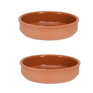 Excellent Houseware 2x Tapas schaaltjes 450 ml terracotta 16 x 4 cm - Tapasschaaltjes - Tapas/snacks/hapjes bereiden en serveren